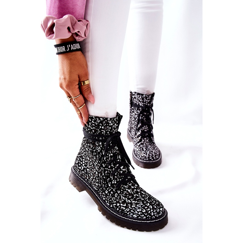 Ženske čizme Glany Workers Maciejka crno-bijele 01609-48 bijela 3