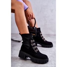 Seastar Crne čizme s natikačama od brušene kože sa kamenčićima crno 4