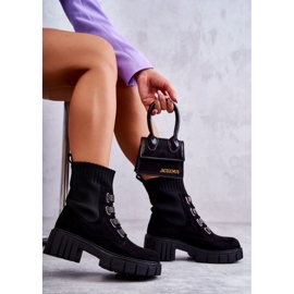 Seastar Crne čizme s natikačama od brušene kože sa kamenčićima crno 2