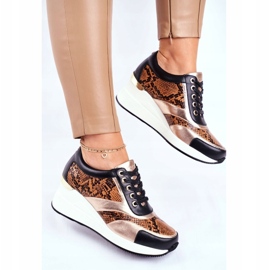 GOE Ženske sportske cipele tenisice crna koža GG2N3044 crno 4