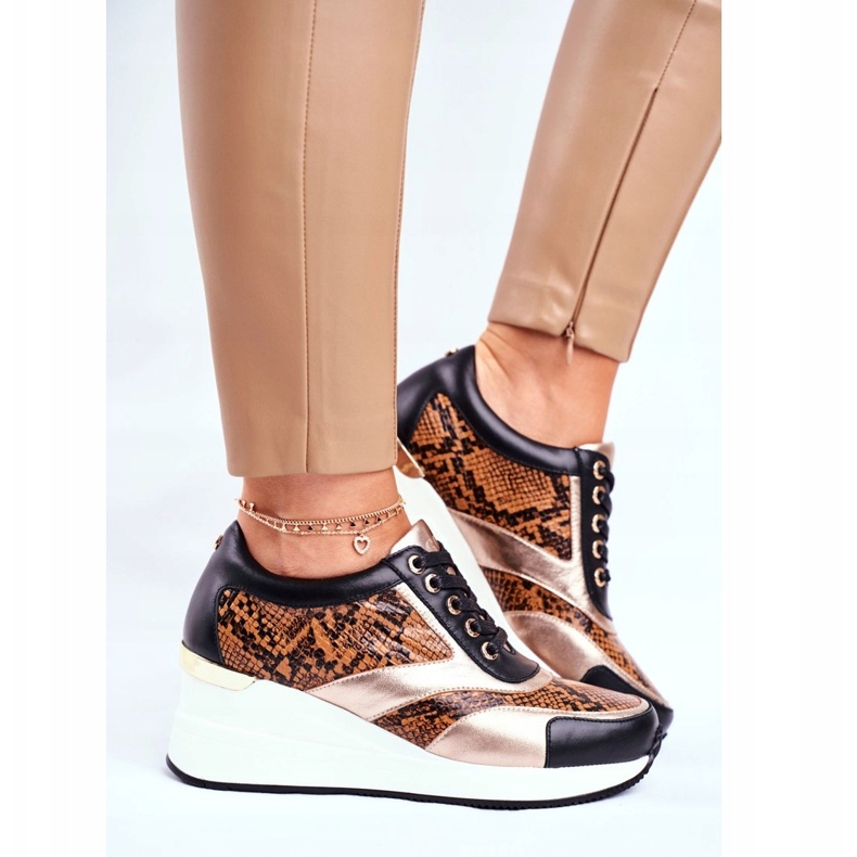 GOE Ženske sportske cipele tenisice crna koža GG2N3044 2