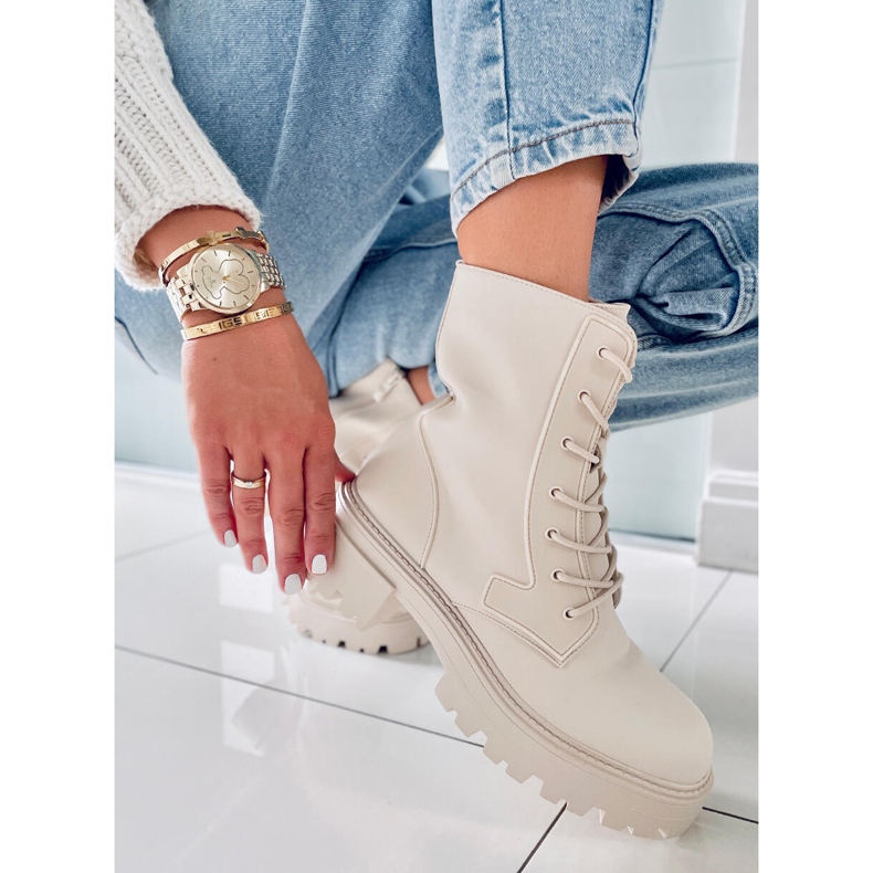 BM Čizme na vezanje Tamar Beige bež 2