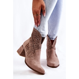 Ažur čizme Lewski Shoes 3166 Cappucino smeđa 1