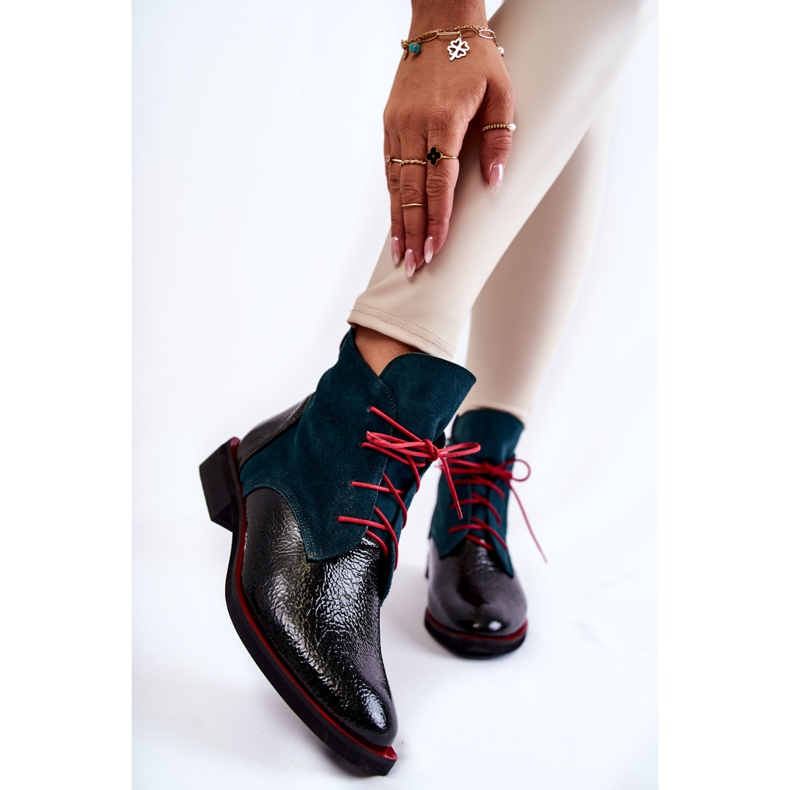 PA2 Kožne zelene i crne Cheyenne čizme crno zelena 1