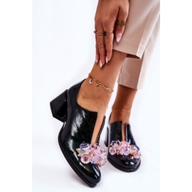 PA2 Lakirane mozaik cipele s prozirnim zelenim Delaver ukrasom zelena 2