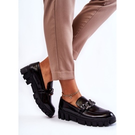 Sergio Leone Lakirane mokasine na crnoj Inger platformi crna 2