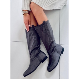 PA1 Ravne čizme Flatty Grey siva 1