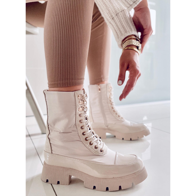 BM Čizme na vezanje Merced Bež 1