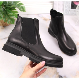 Crne kožne gležnjače Dolce Pietro slip-on crno 1