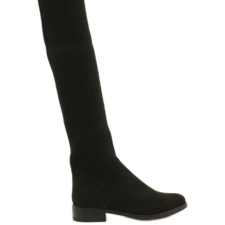 M.Daszyński Ženske rebraste čizme SA62-58 Crne čizme crna 1