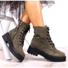 Ženske kaki Filippo čizme s izolacijom od antilop kože zelena 1