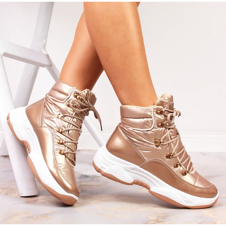 Ženske visoke izolacijske zlatne sportske cipele Vinceza zlatni 1