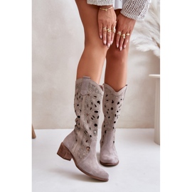 Lewski Shoes Ažurne čizme od brušene kože Cipele Lewski 3170 Cappucino bež 1