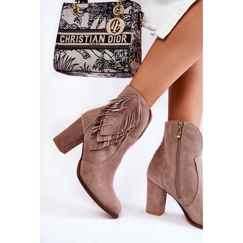 Ženske čizme od brušene kože Lewski Shoes 3093 Cappucino smeđa 2