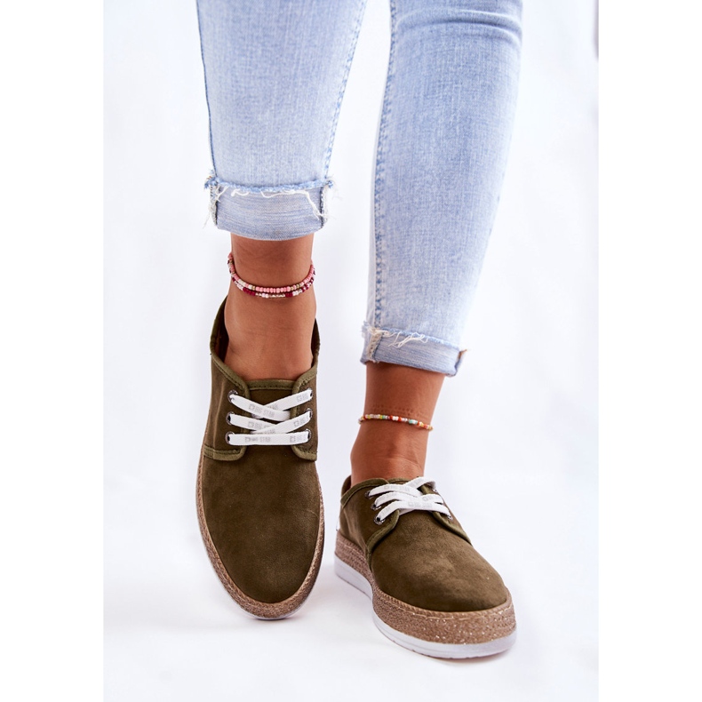 Ženske niske tenisice Memory Foam System Big Star KK276007 Kaki zelena 2