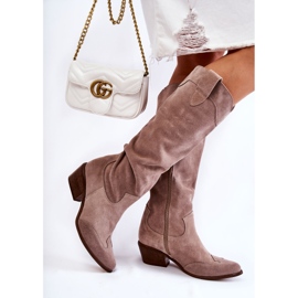 Ženske čizme na visoku petu Lewski Shoes 3235 Cappucino bež 2