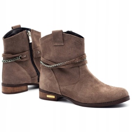 Olivier Ženske izolirane čizme s lancem Luna bež smeđa 1