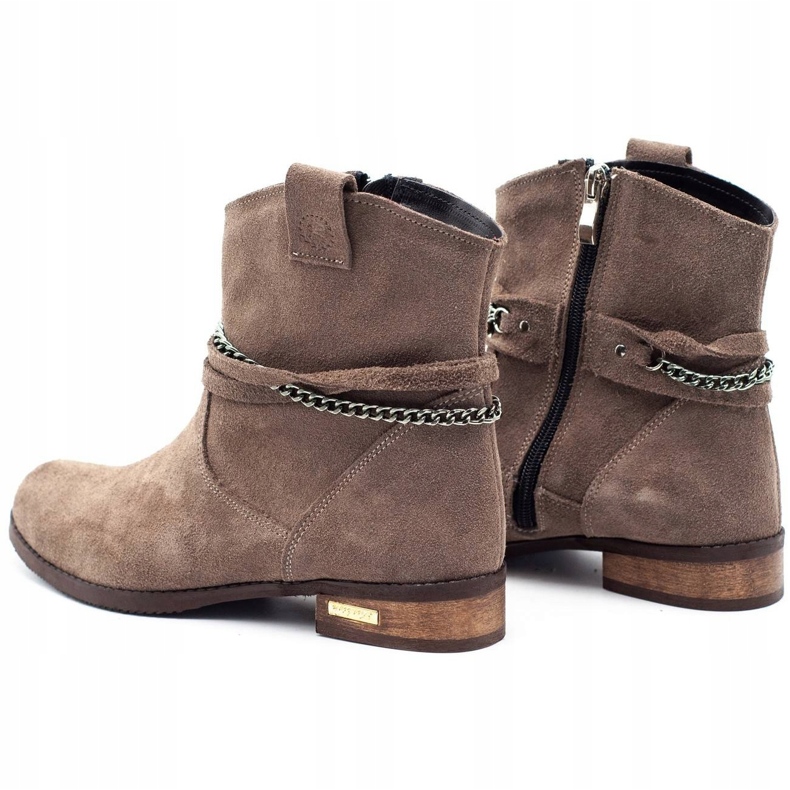 Olivier Ženske izolirane čizme s lancem Luna bež smeđa 3