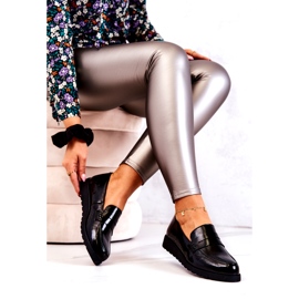 La.Fi crne lakirane mokasine na klin crno 4