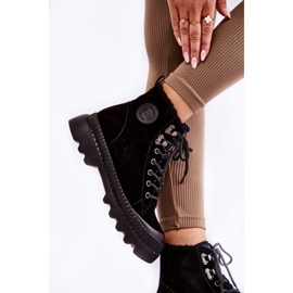 Tople čizme od brušene kože Big Star KK274522 Crne crno 2