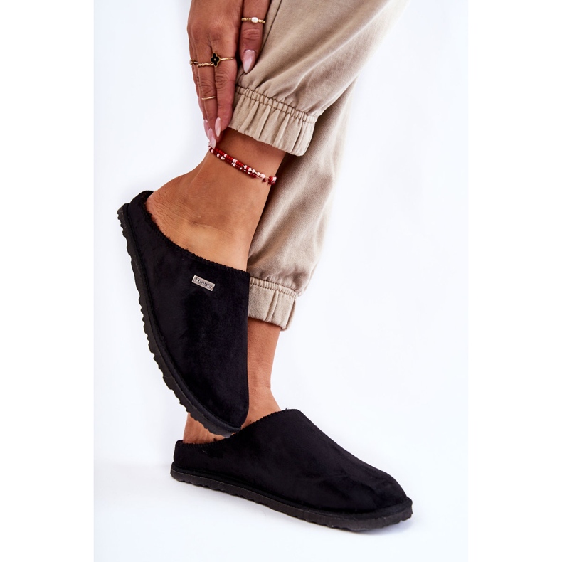 Domaće tople papuče Inblu CS-34-014 crne crna 2