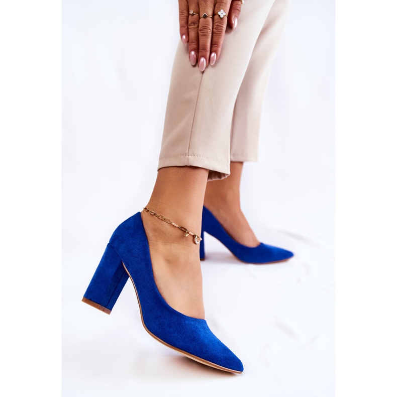 PS1 Klasične cipele od brušene kože na Kendra plavu petu plava 2