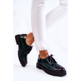 Lakirane cipele na vezanje Laura Messi 2441 Zelena 2