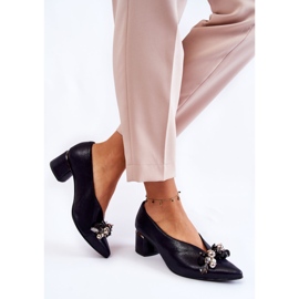 Kožne cipele s Laura Messi 2487 tamnoplavim ukrasom plava 1