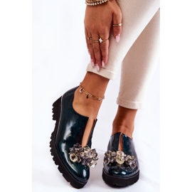 Elegantne lakirane cipele s tamnozelenim Cindy ukrasom zelena 2