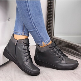 Kožne čizme s izoliranim klinom Helios W H524A siva 2