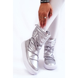 Ženske izolirane čizme za snijeg Big Star KK274195 Silver srebro 1