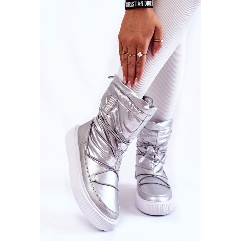 Ženske izolirane čizme za snijeg Big Star KK274195 Silver srebro 1