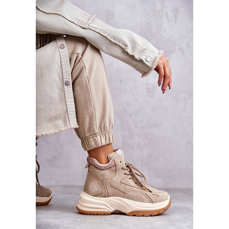 Cipele za planinarenje na platformi Lee Cooper LCJ-22-44-1352L Beige bež 4
