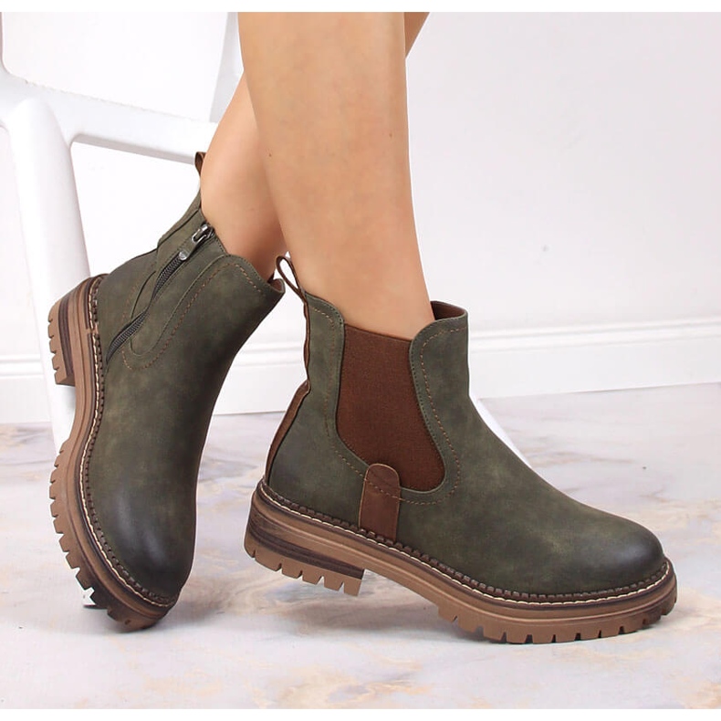 Zelene eVento tople Jodhpur čizme na platformu zelena 1