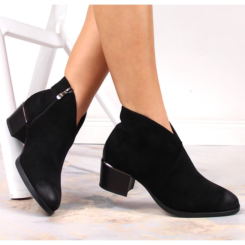 Crne ženske antilop čizme Vinceza na visoku petu crna 1