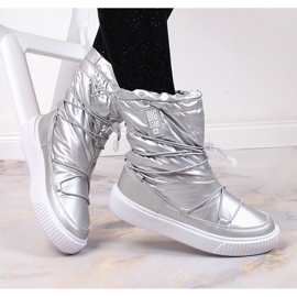 Srebrne metalik čizme za snijeg Big Star KK274195 srebro 1