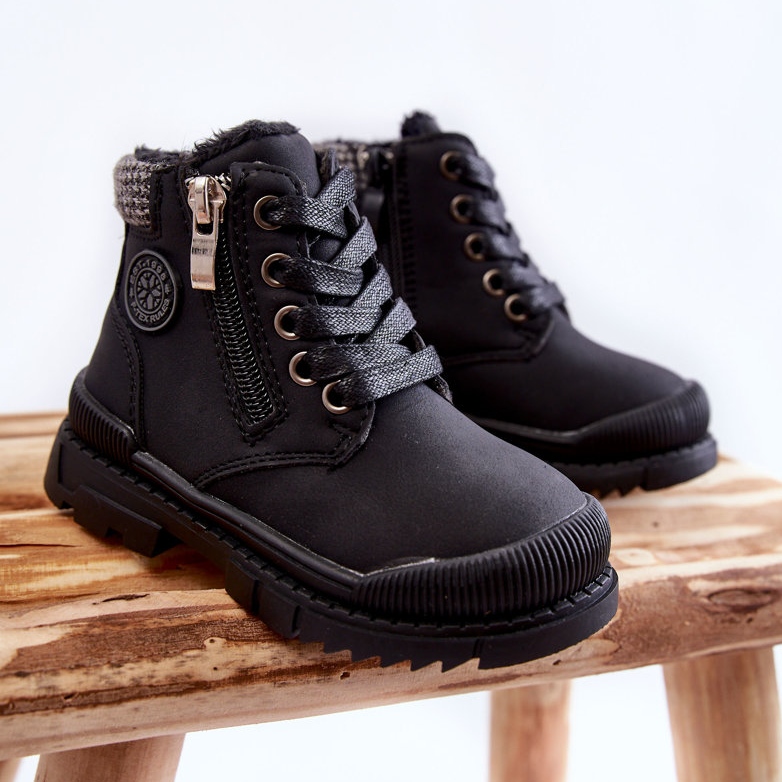 PE1 Dječje čizme izolirane krznom Black Hopper Trappers ružičasta 1