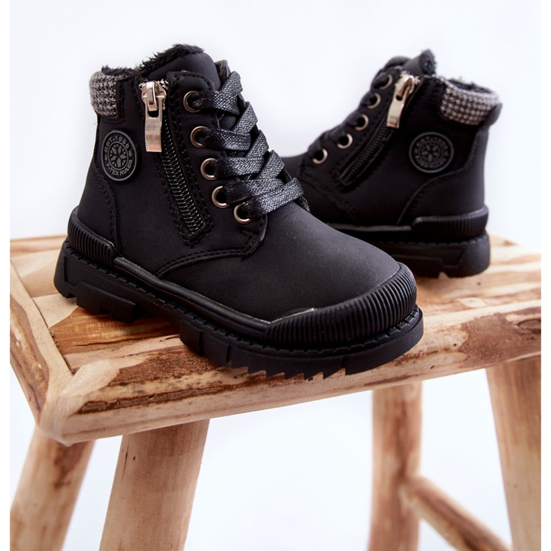 PE1 Dječje čizme izolirane krznom Black Hopper Trappers ružičasta 2