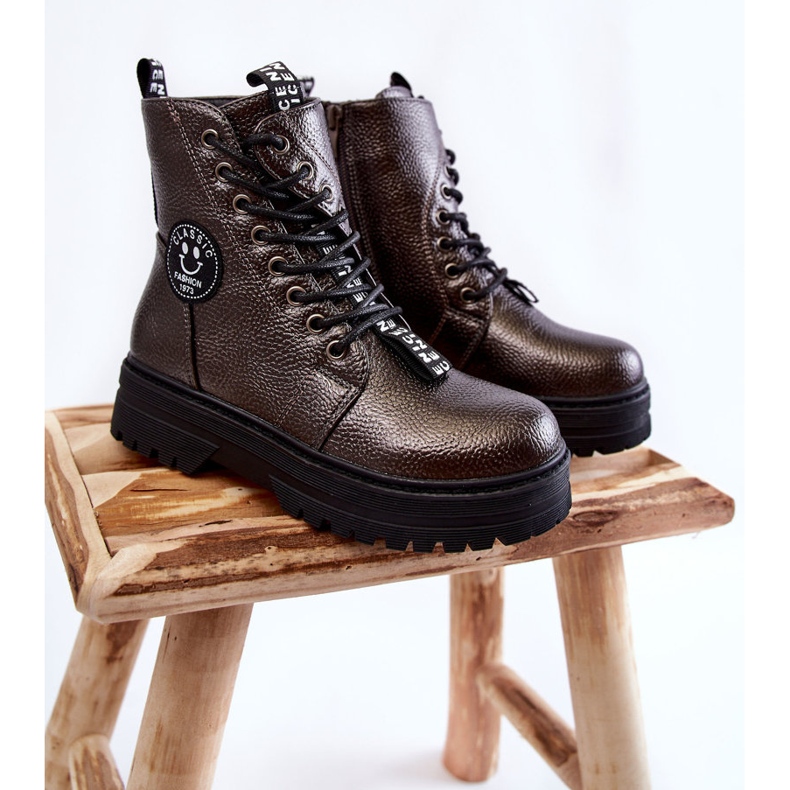 Dječje tople čizme Trappers tamnosive Conley smeđa 1