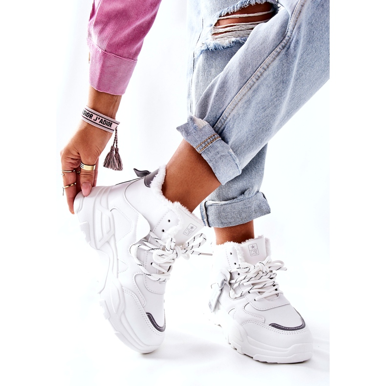 News Ženske bijele tople tenisice Snow Kaphia 21BT26-4356 bijela 4