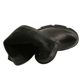 Ženske kožne čizme na debelom M. daszyński MR2127-20 crno crna 5