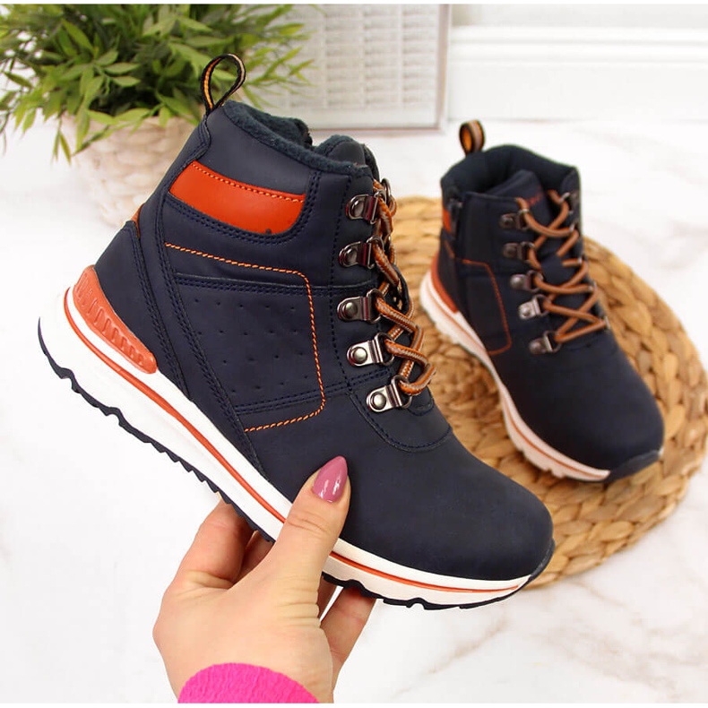 Čizme za dječake s patentnim zatvaračem tamnoplave McKeylor plava 1