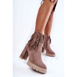 Lewski Shoes Čizme s platformom od brušene kože Cipele Lewski 3251 Cappucino smeđa 1