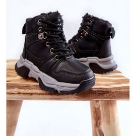 FR1 Dječje čizme Trappers Tople s patentnim zatvaračem crne Marvin crno 2