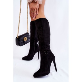 PS1 Klasične crne Linney čizme od brušene kože crna 2