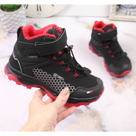 Dječje vodootporne čizme za snijeg s čičkom American Club AM904B crno 2