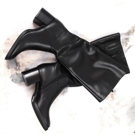 Crne Sergio Leone tople ženske čizme na stup crno 4