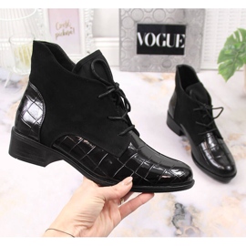 Ženske crne izolirane Jezzi čizme na vezanje crna 1