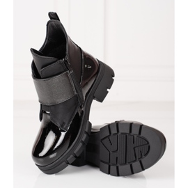 Čizme za djevojčice od lakirane ekološke Shelovet kože crno 1