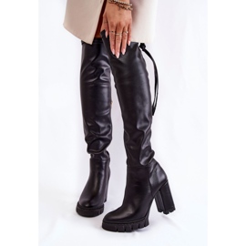 Lewski Shoes Kožne čizme na Lewski cipele 3245 crne platforme crno 1